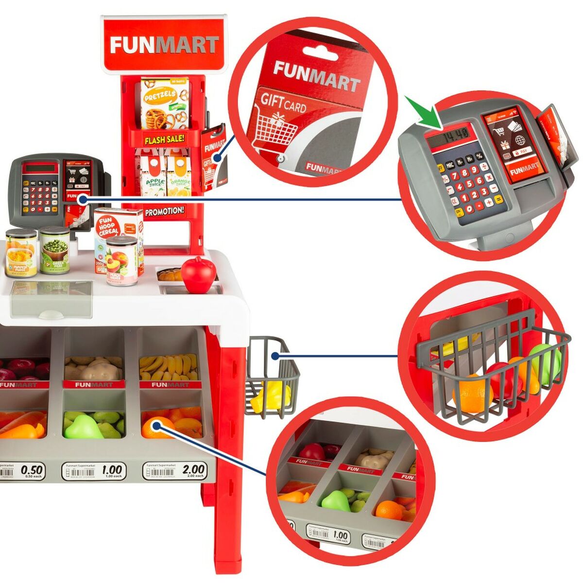 Supermercato di Giocattoli Funville Funmart 55,5 x 75 x 29 cm - Disponibile in 3-4 giorni lavorativi