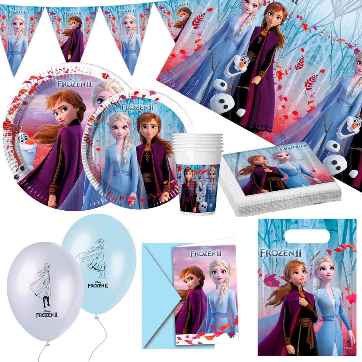 Set Articoli per feste Frozen 66 Pezzi - Disponibile in 3-4 giorni lavorativi Frozen