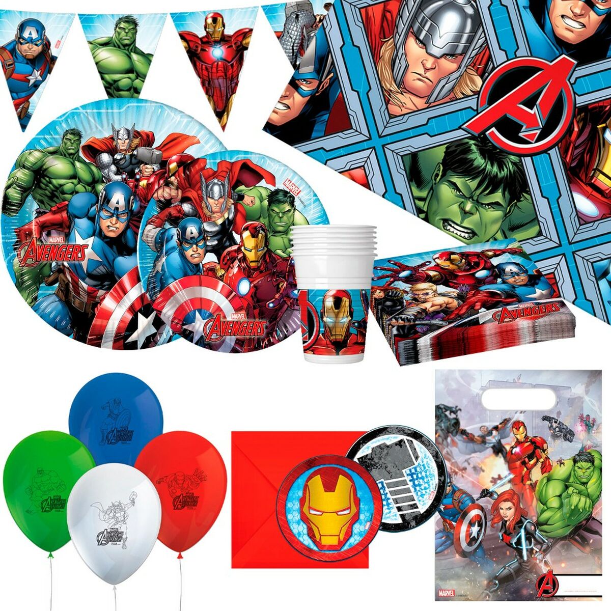 Set Articoli per feste The Avengers 66 Pezzi - Disponibile in 3-4 giorni lavorativi