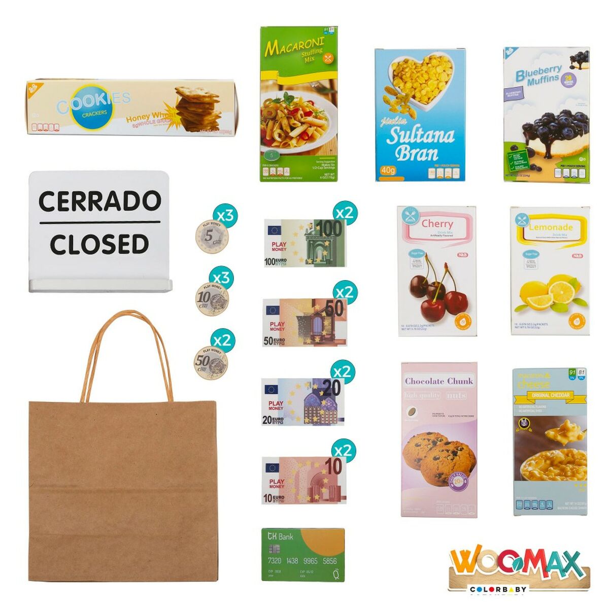 Supermercato di Giocattoli Woomax 28 Pezzi 48 x 70 x 30 cm - Disponibile in 3-4 giorni lavorativi Woomax