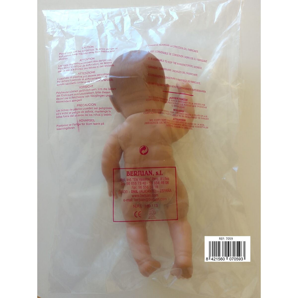 Baby doll Berjuan Newborn 7059-17 38 cm - Disponibile in 3-4 giorni lavorativi