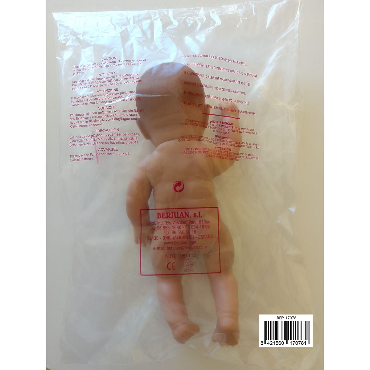 Baby doll Berjuan Newborn 17078-18 30 cm - Disponibile in 3-4 giorni lavorativi