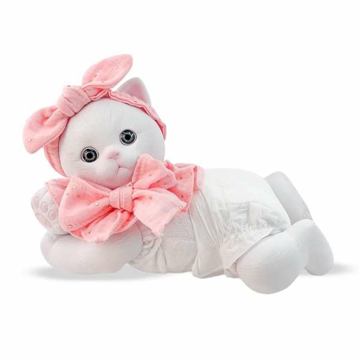 Peluche Berjuan Anireal Bianco Gatto 35 cm - Disponibile in 3-4 giorni lavorativi