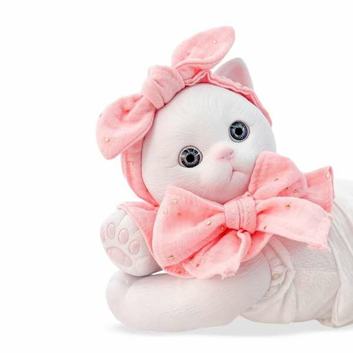 Peluche Berjuan Anireal Bianco Gatto 35 cm - Disponibile in 3-4 giorni lavorativi