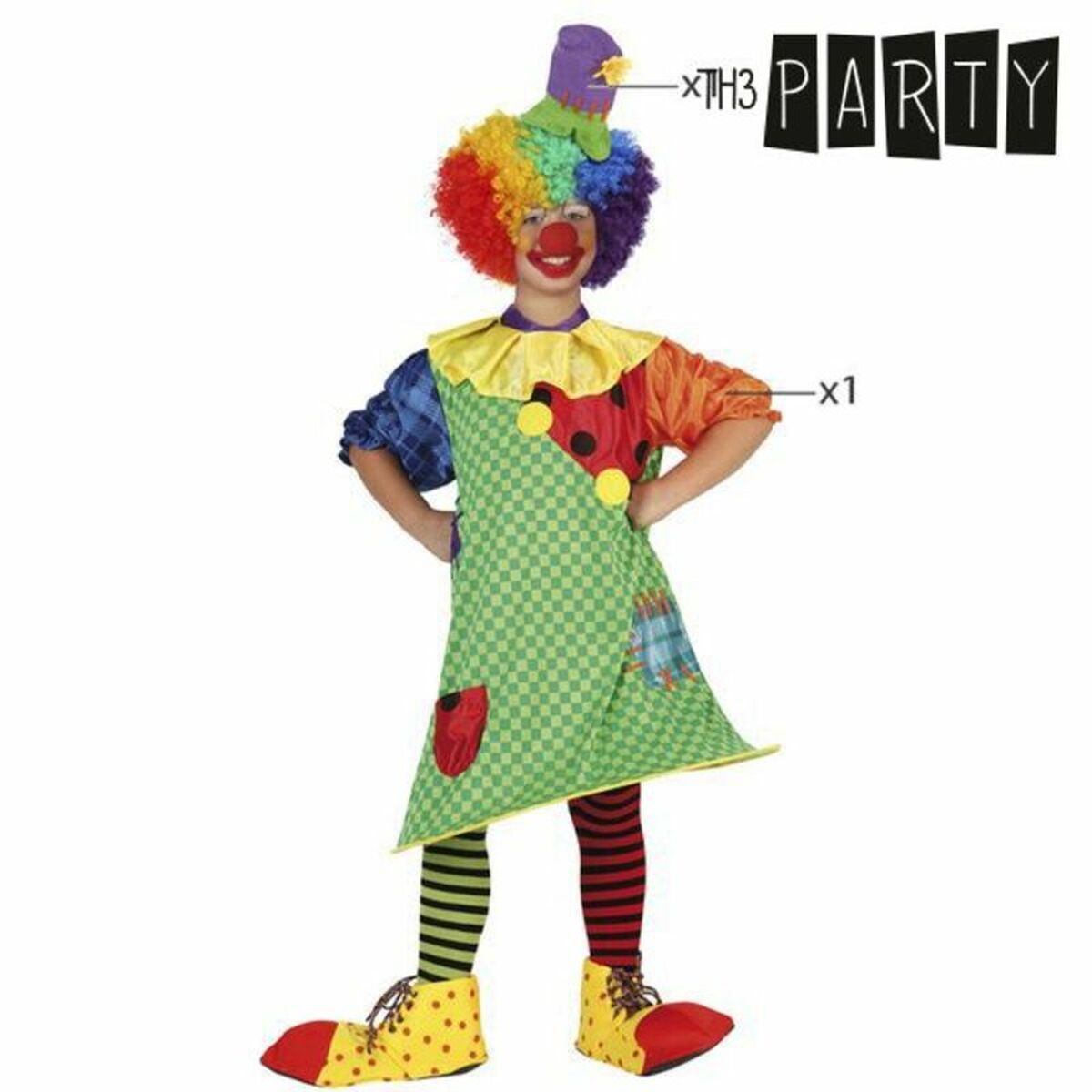 Costume per Bambini Th3 Party Multicolore Circo (2 Pezzi) Taglia:3-4 Anni - Disponibile in 3-4 giorni lavorativi