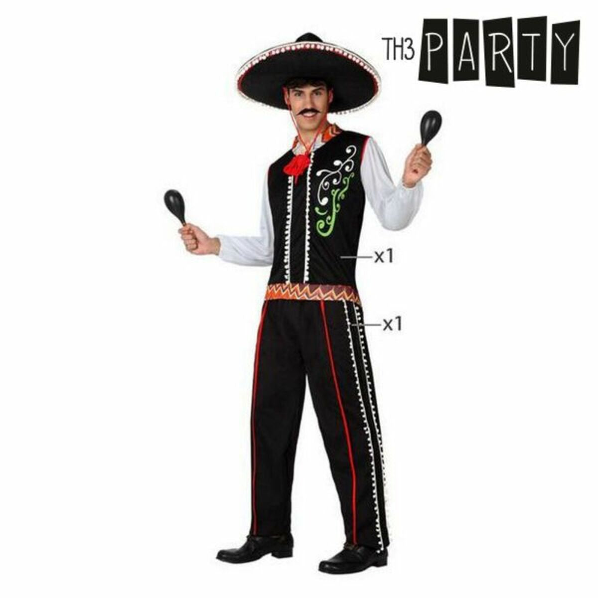 Costume per Adulti Mariachi Taglia:M/L - Disponibile in 3-4 giorni lavorativi