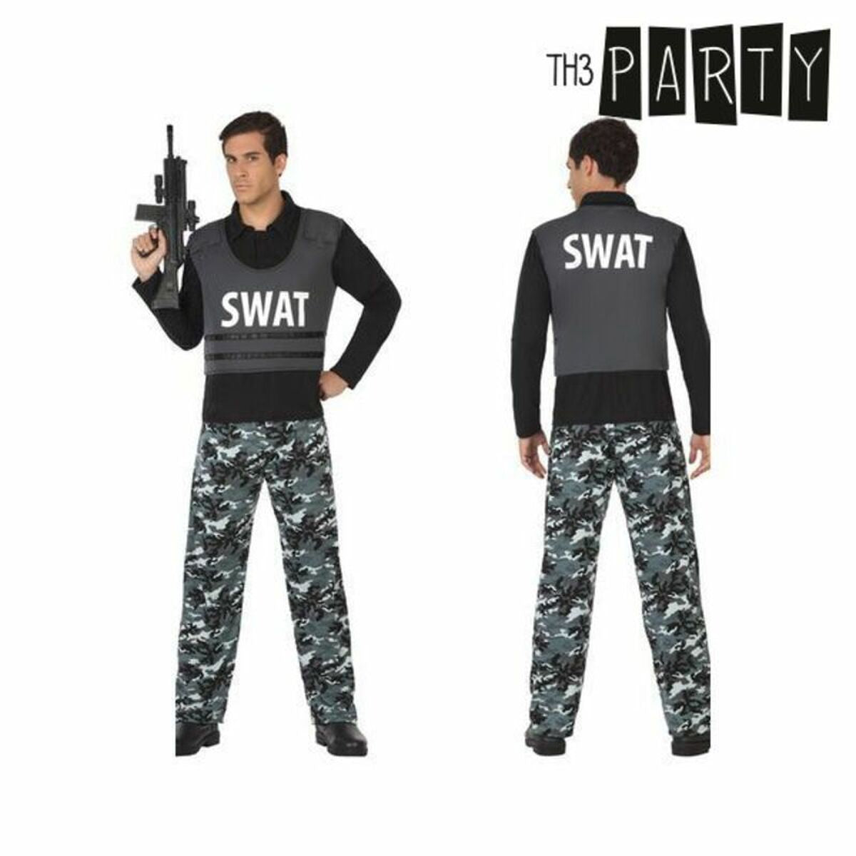 Costume per Adulti Poliziotto Swat Taglia:M/L - Disponibile in 3-4 giorni lavorativi