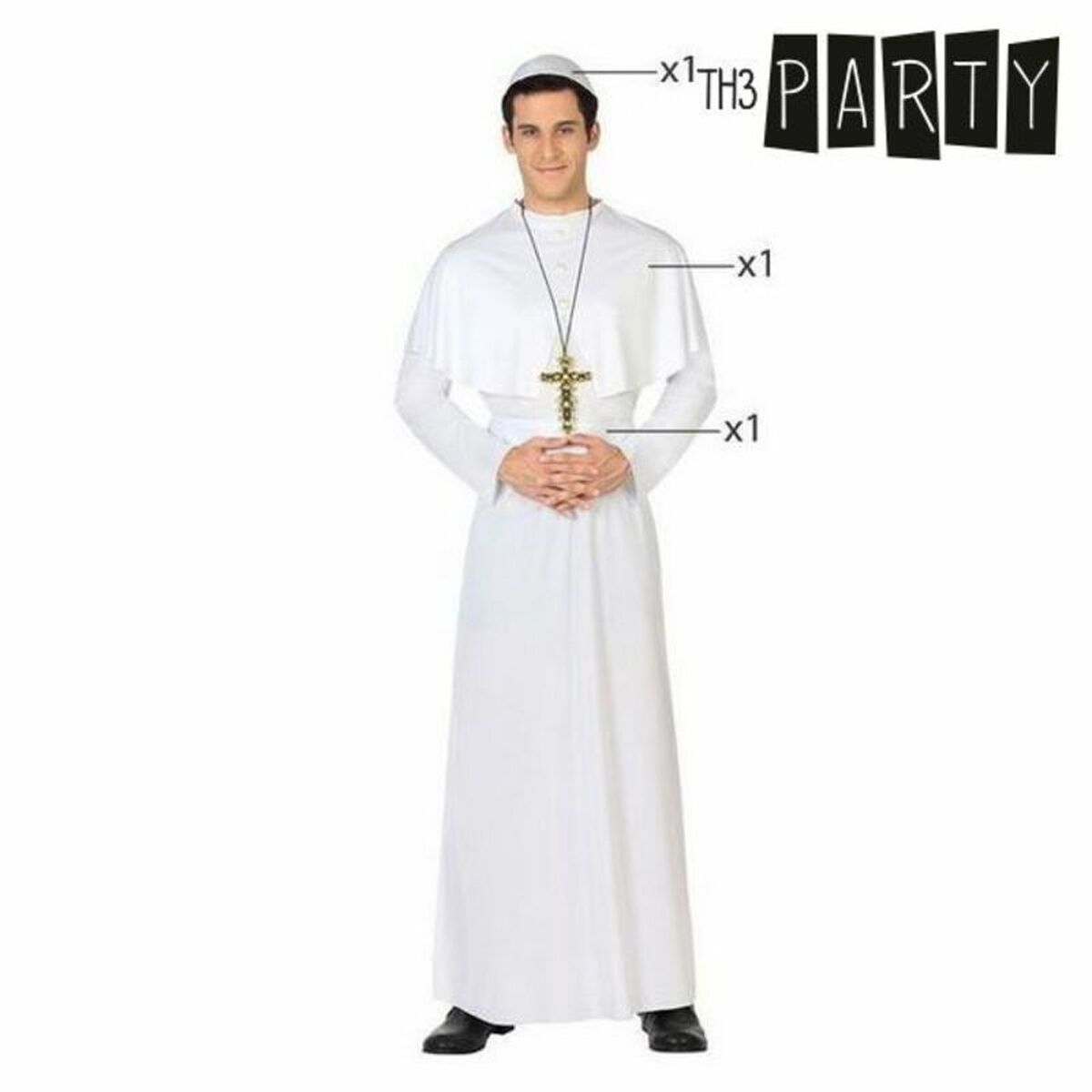 Costume per Adulti Pope Papa (3 pcs) Taglia:XL - Disponibile in 3-4 giorni lavorativi