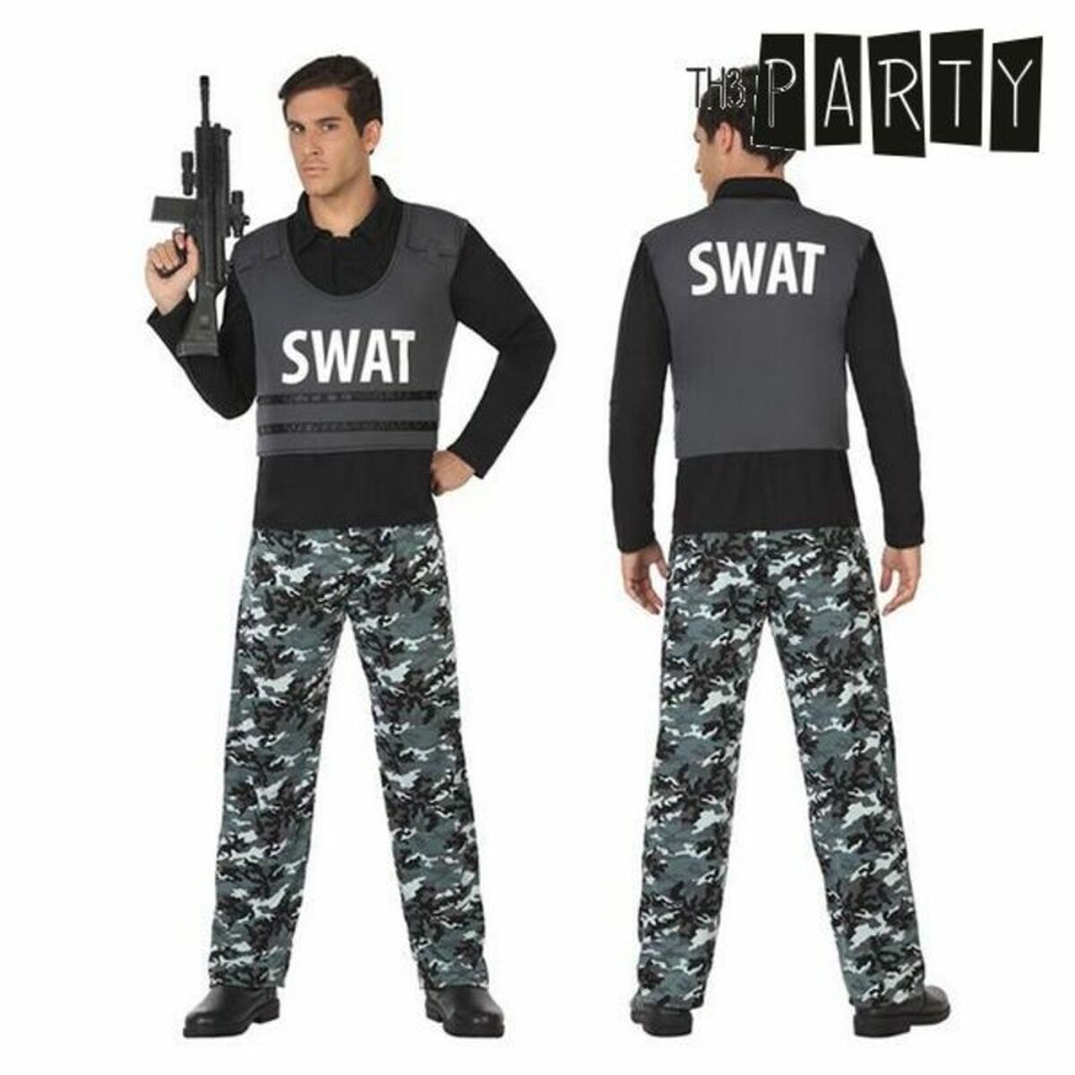 Costume per Adulti Poliziotto Swat Taglia:XS/S - Disponibile in 3-4 giorni lavorativi Th3 Party