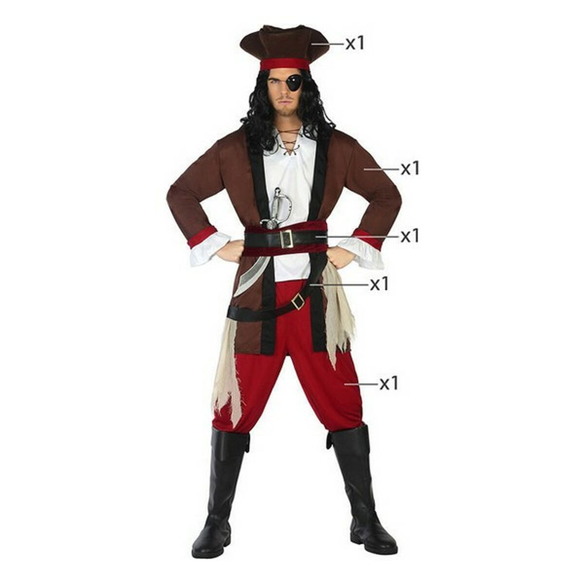 Costume per Adulti Th3 Party Pirata Uomo Taglia:XL - Disponibile in 3-4 giorni lavorativi