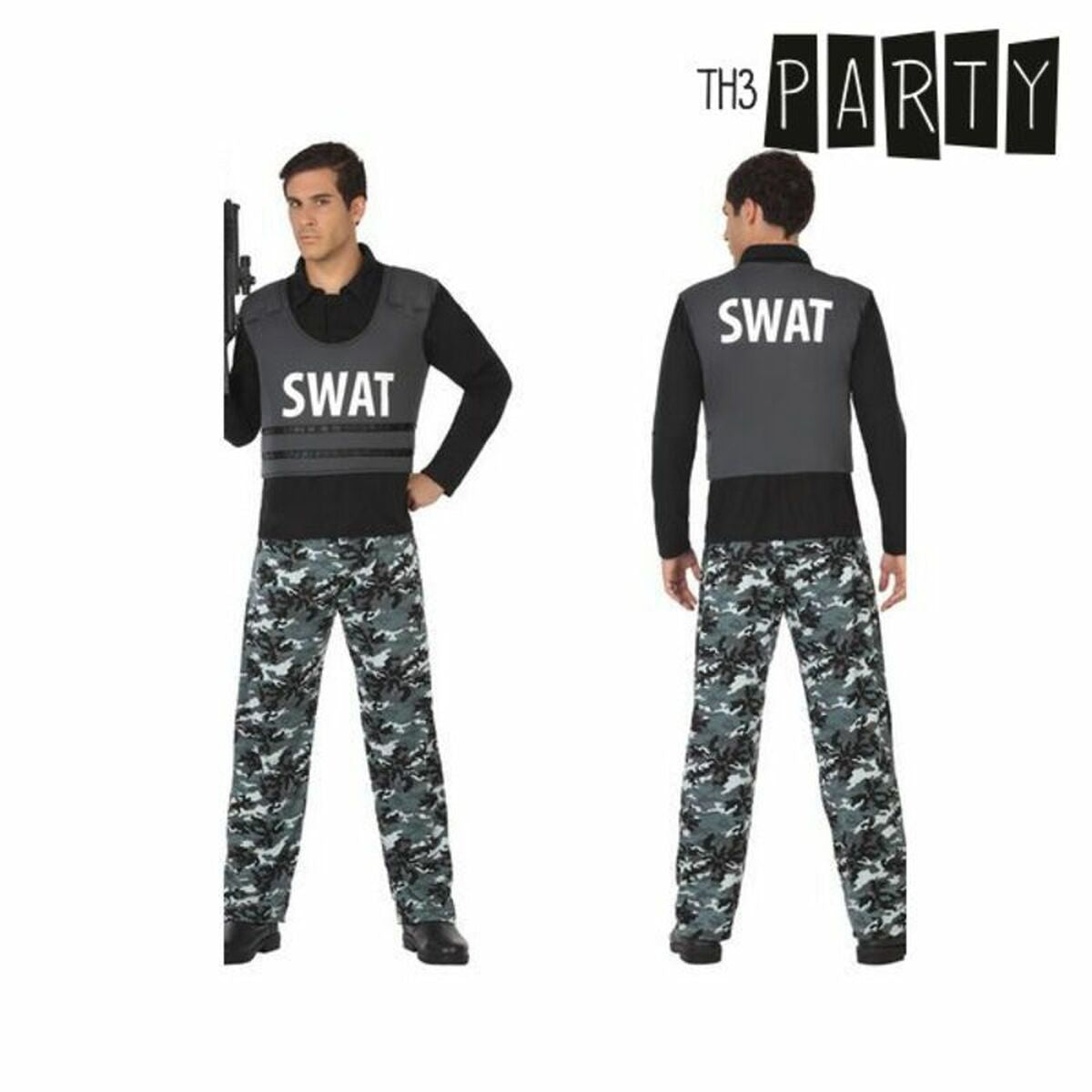 Costume per Adulti Poliziotto Swat Taglia:M/L - Disponibile in 3-4 giorni lavorativi