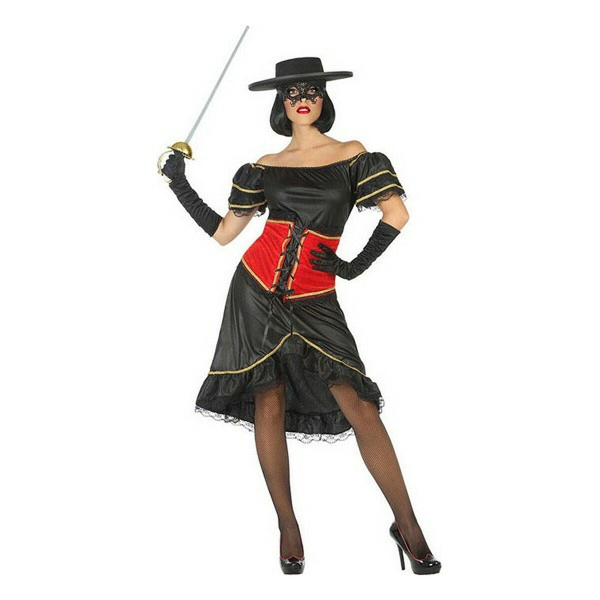 Costume per Adulti Nero Supereroe (1 Unità) Taglia:M/L - Disponibile in 3-4 giorni lavorativi