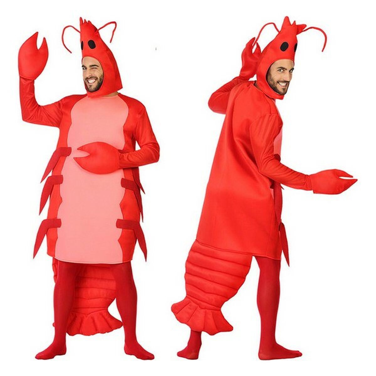 Costume per Adulti Rosso Gamberi animali (2 Pezzi) - Disponibile in 3-4 giorni lavorativi