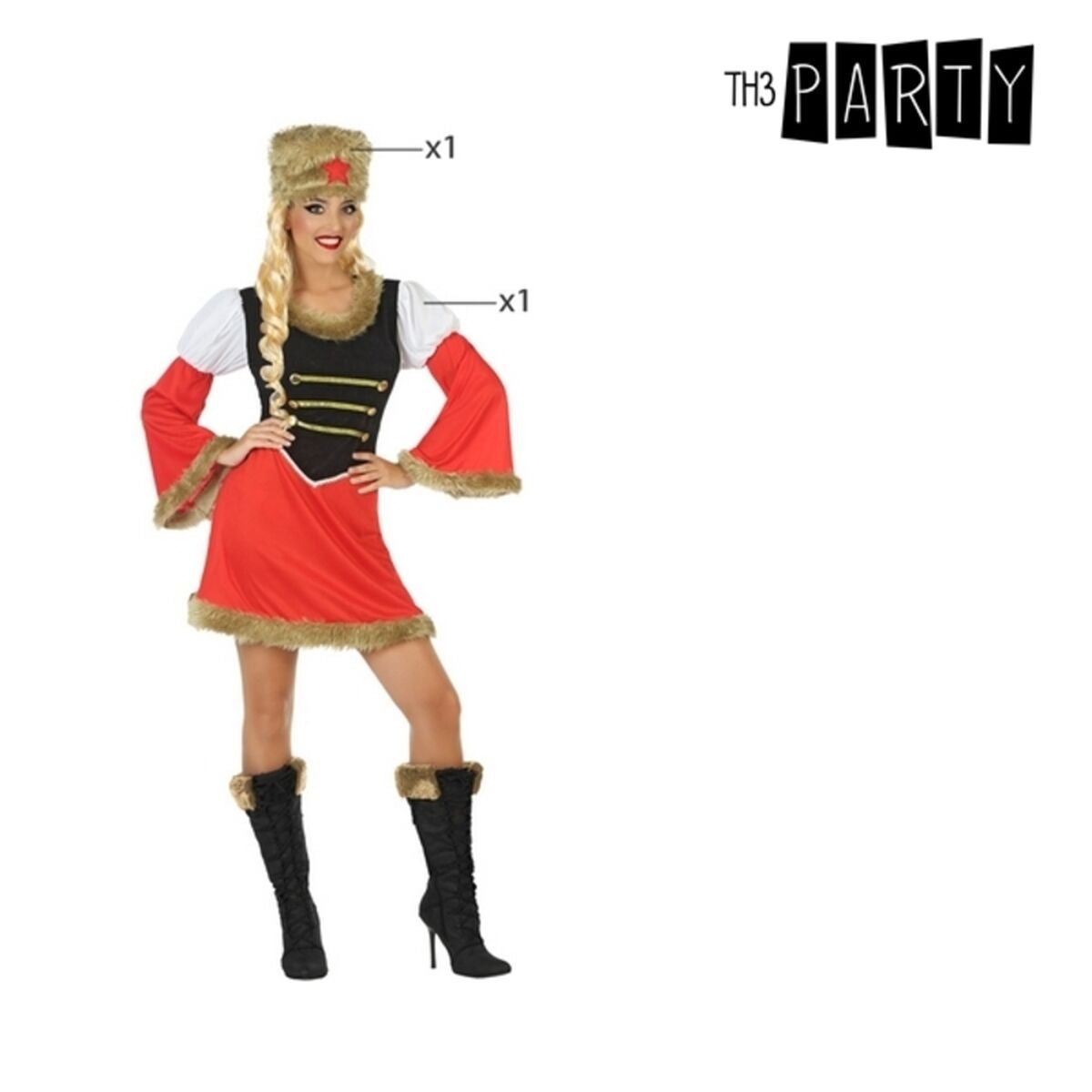 Costume per Adulti Rosso (2 pcs) Russa Taglia:XL - Disponibile in 3-4 giorni lavorativi