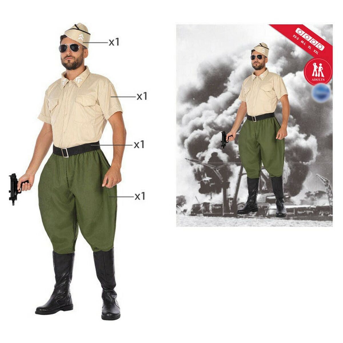 Costume per Adulti Soldier - Disponibile in 3-4 giorni lavorativi