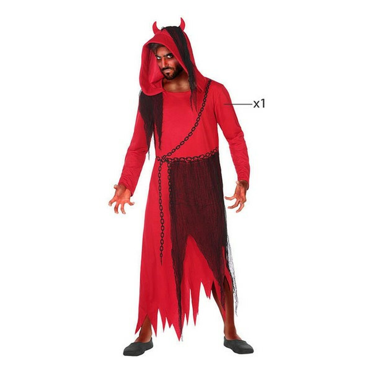 Costume per Adulti DISFRAZ DEMONIO M-L Rosso Demonio (1 Pezzi) (M/L) - Disponibile in 3-4 giorni lavorativi