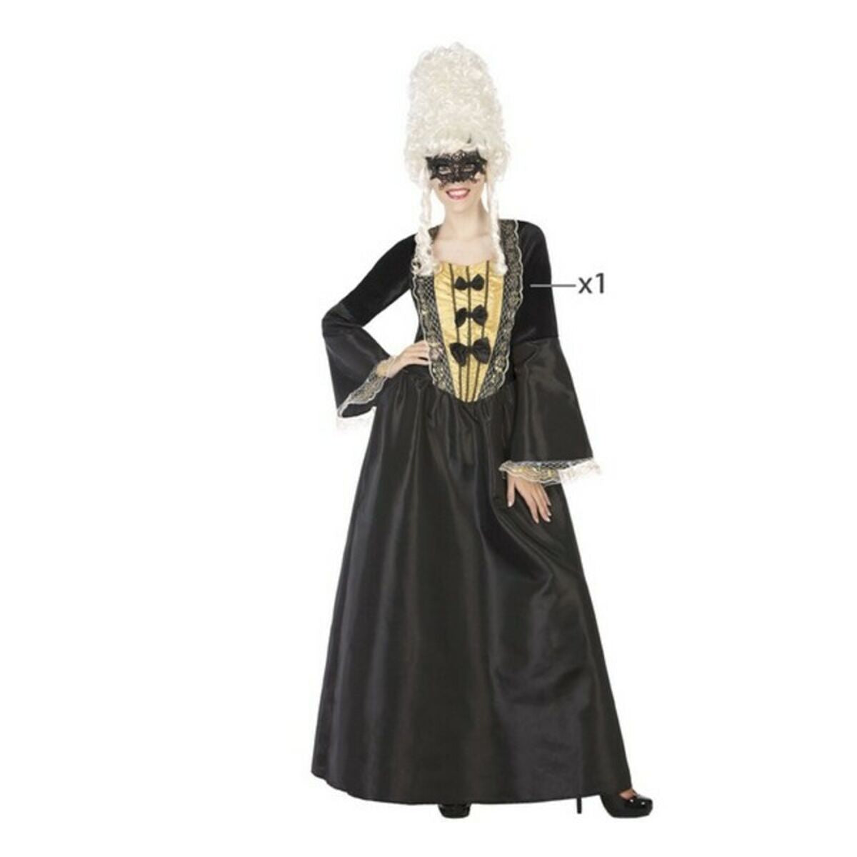 Costume per Adulti Nero Veneziano (1 Pezzi) - Disponibile in 3-4 giorni lavorativi