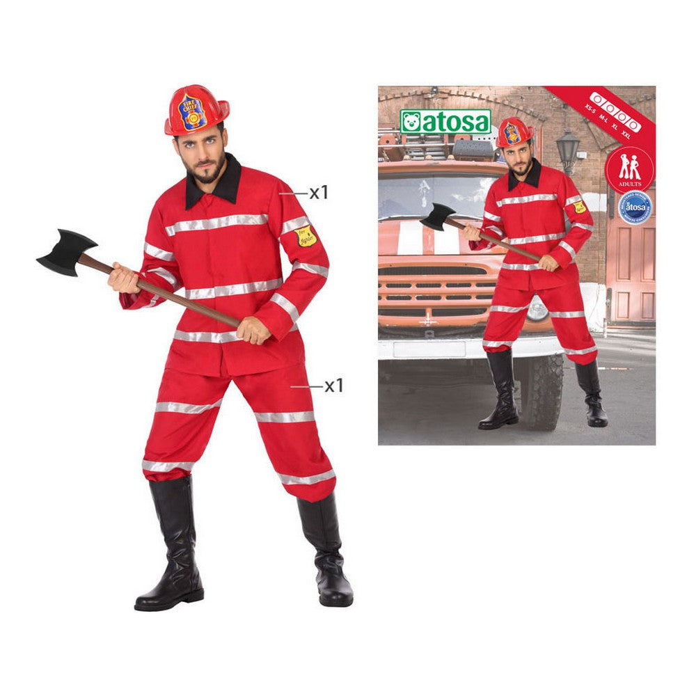 Costume per Adulti DISFRAZ BOMBERO XS-S Shine Inline 57034 Rosso Pompiere XS/S (2 Pezzi) - Disponibile in 3-4 giorni lavorativi