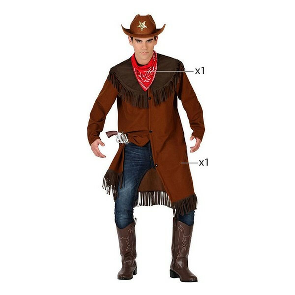 Costume per Adulti (2 pcs) Cowboy Taglia:XL - Disponibile in 3-4 giorni lavorativi