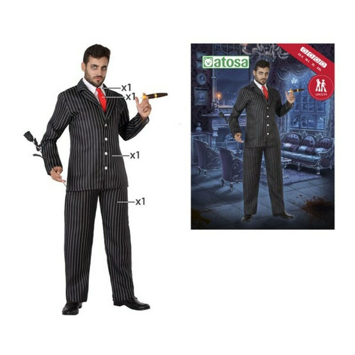 Costume per Adulti Nero Taglia:XS/S - Disponibile in 3-4 giorni lavorativi