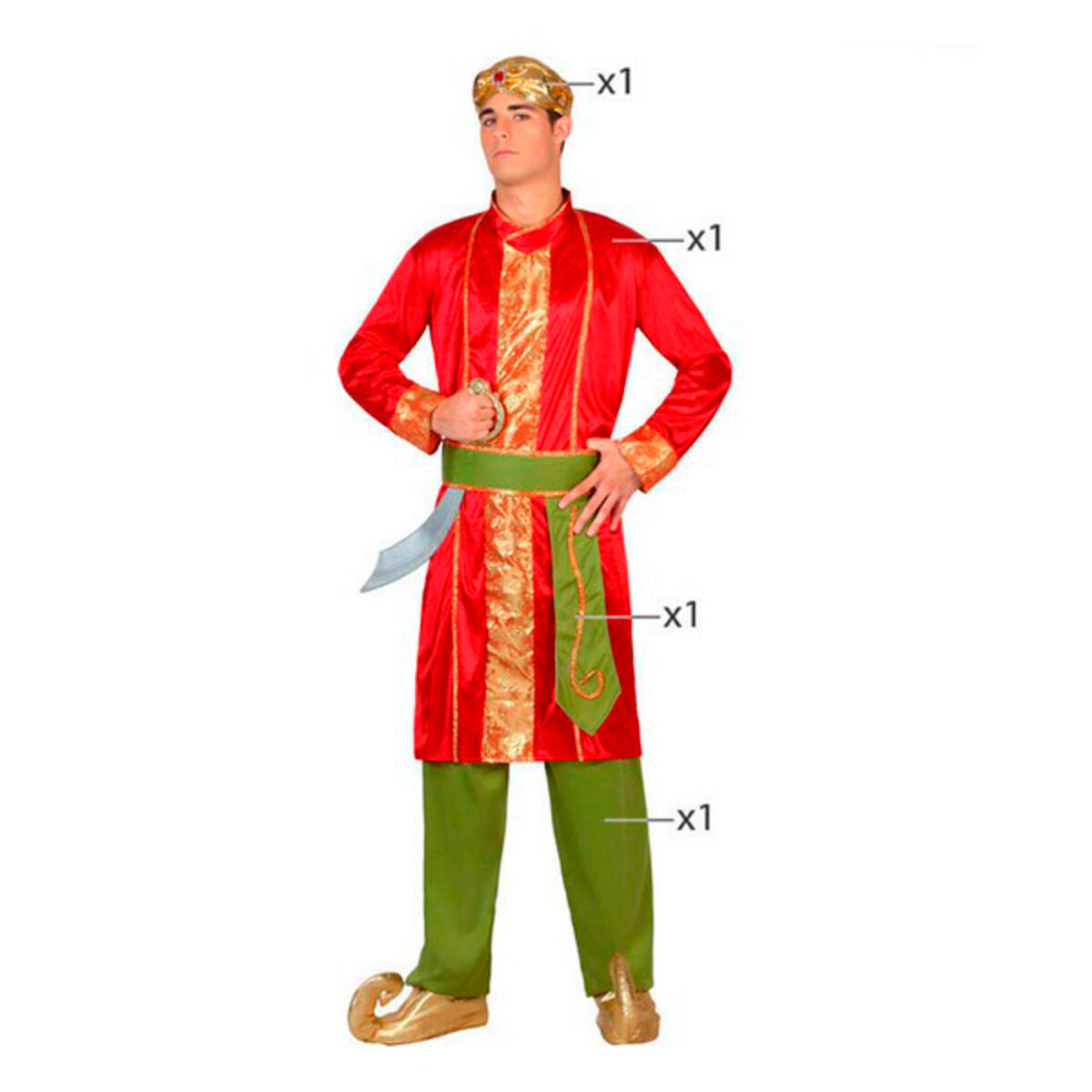 Costume per Adulti Indiano Multicolore XS/S Taglia:XS/S - Disponibile in 3-4 giorni lavorativi Bigbuy Carnival