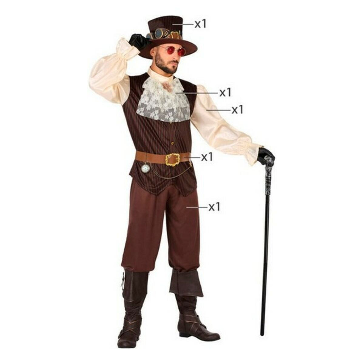 Costume per Adulti Steampunk Taglia:XXL - Disponibile in 3-4 giorni lavorativi