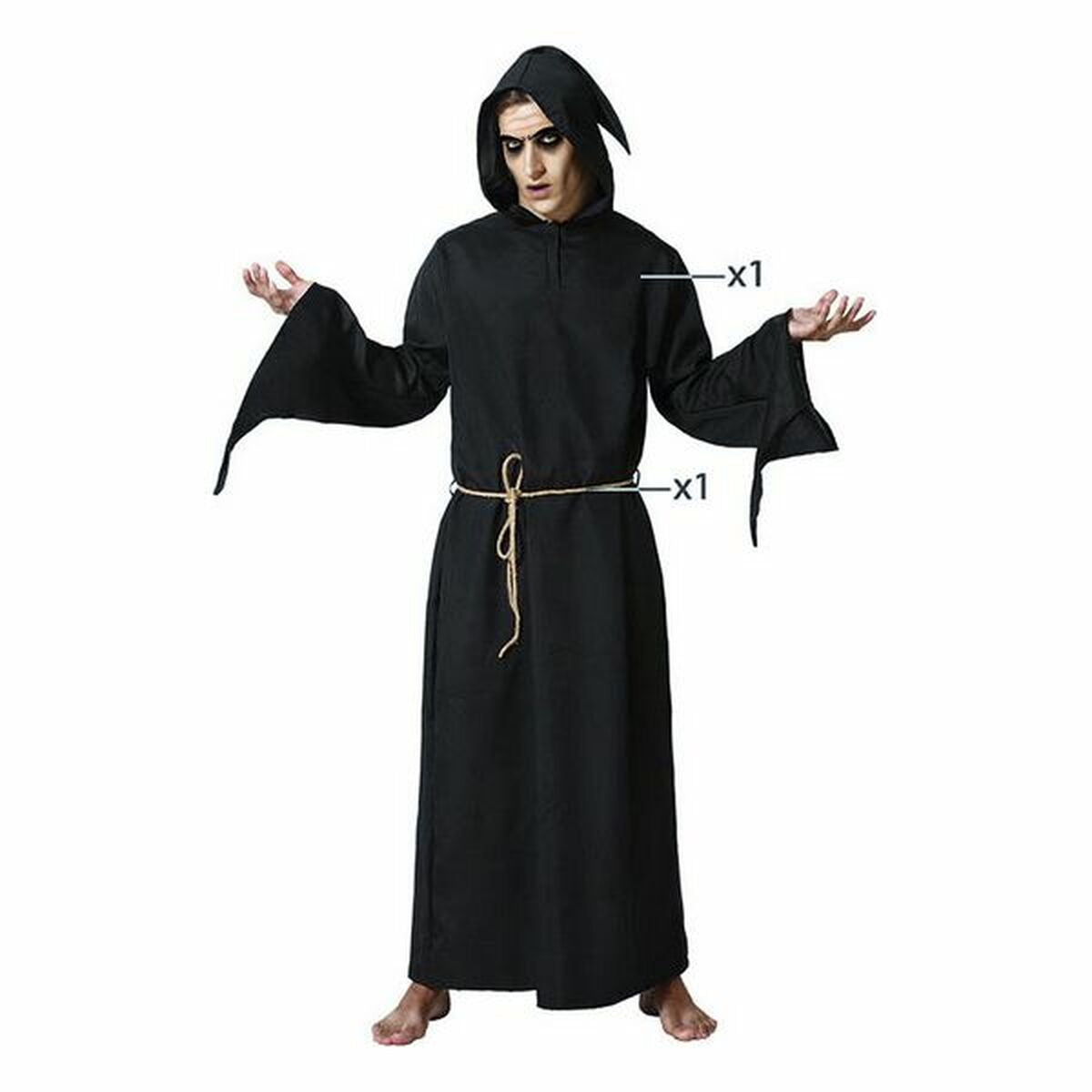 Costume per Adulti Nero (2 Pezzi) (2 Unità) Taglia:XL - Disponibile in 3-4 giorni lavorativi