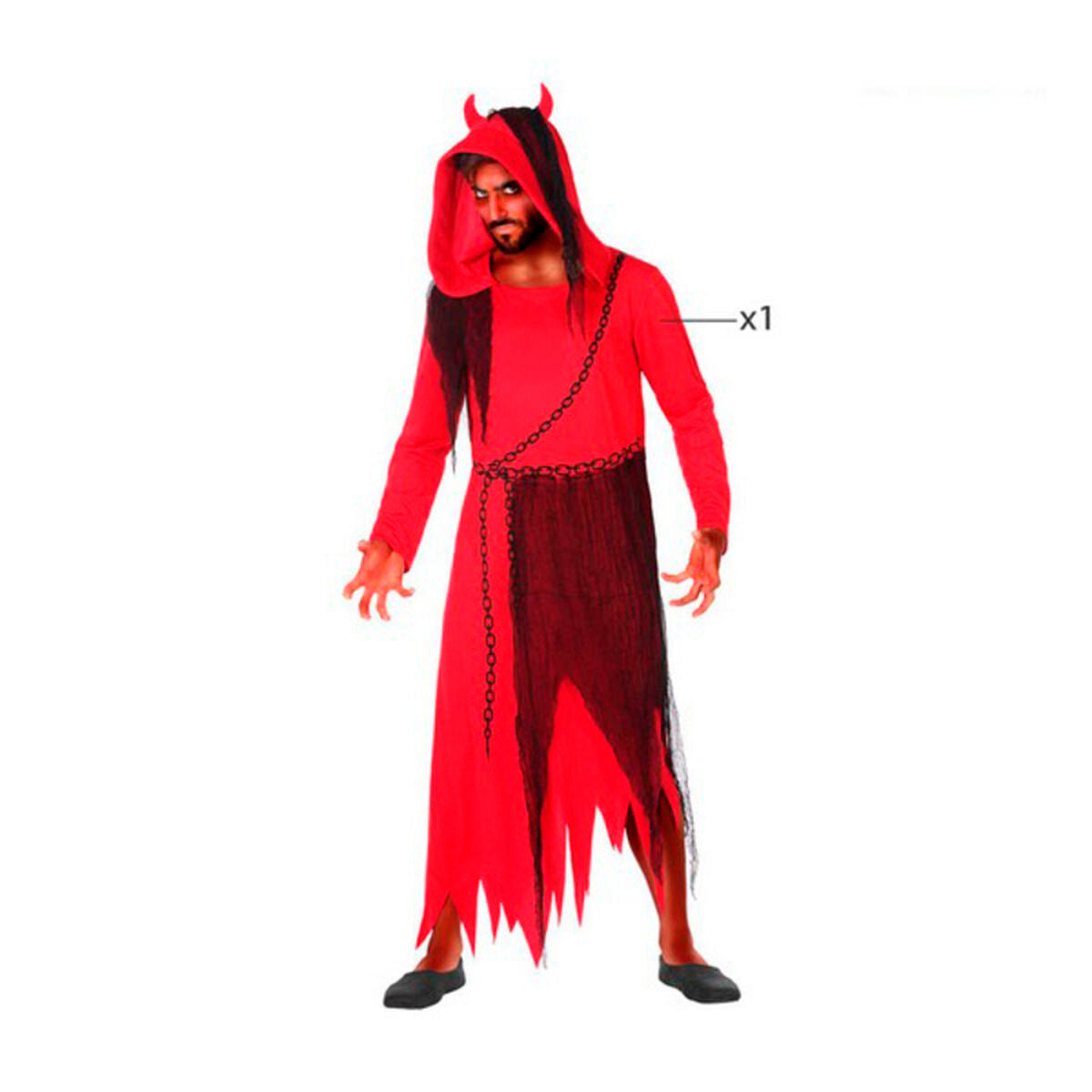 Costume per Adulti Rosso Demonio XXL Taglia:XXL - Disponibile in 3-4 giorni lavorativi Bigbuy Carnival