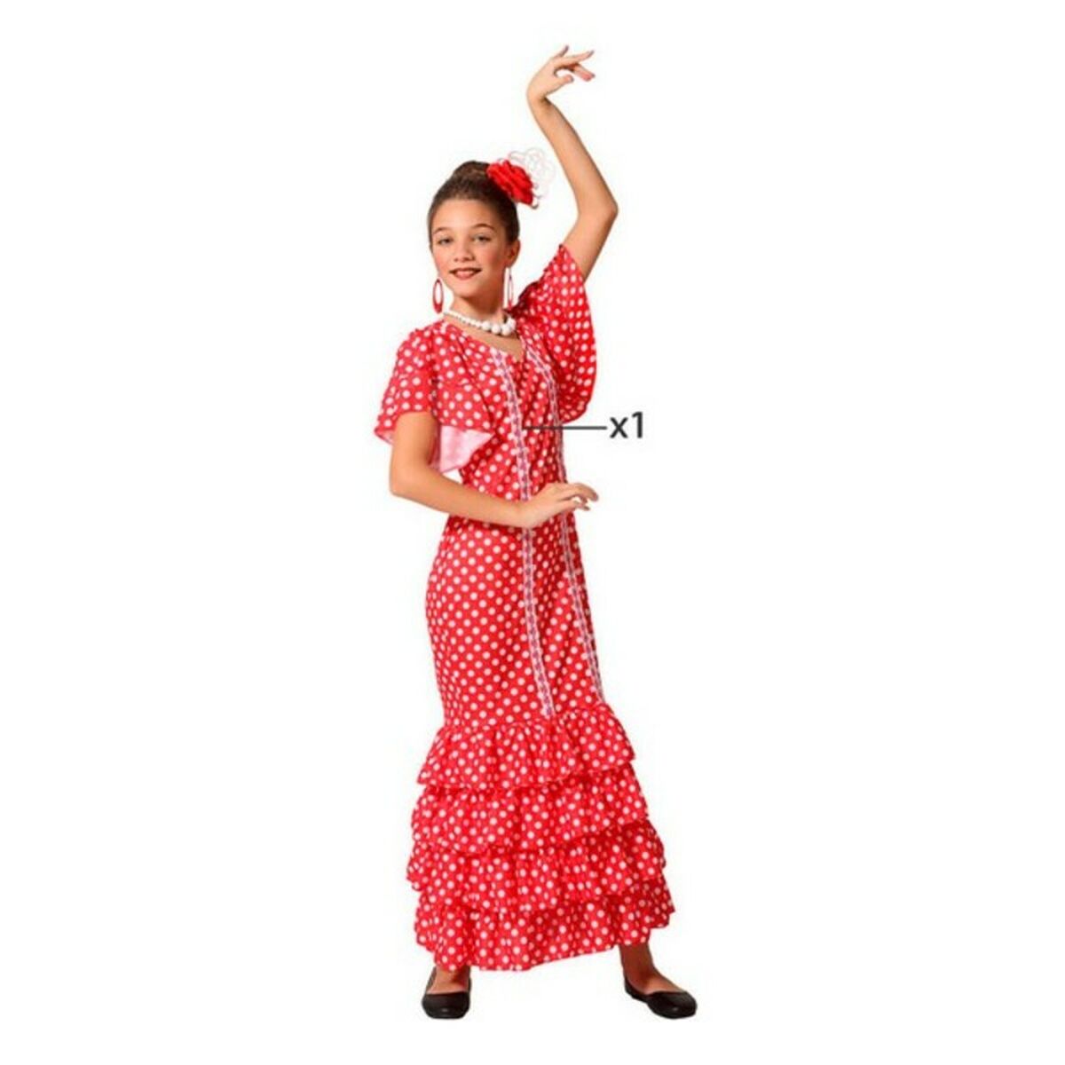 Costume per Bambini Ballerina di flamenco Taglia:10-12 Anni - Disponibile in 3-4 giorni lavorativi