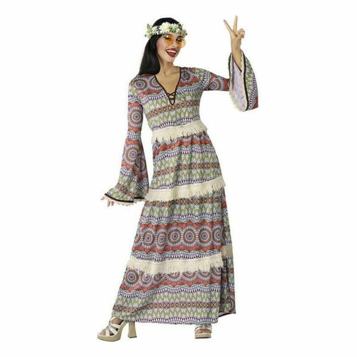 Costume per Adulti Hippie Multicolore (1 Unità) Taglia:XL - Disponibile in 3-4 giorni lavorativi