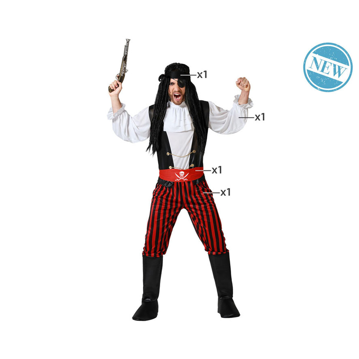 Costume per Adulti Pirata Uomo Talla XS/S - Disponibile in 3-4 giorni lavorativi