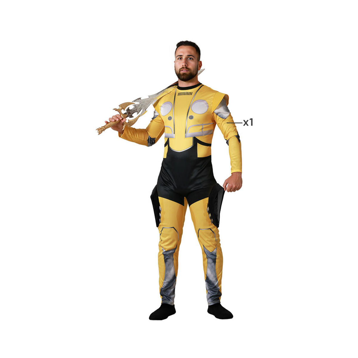 Costume per Adulti Robot Giallo (1 Pezzi) Taglia:M/L - Disponibile in 3-4 giorni lavorativi