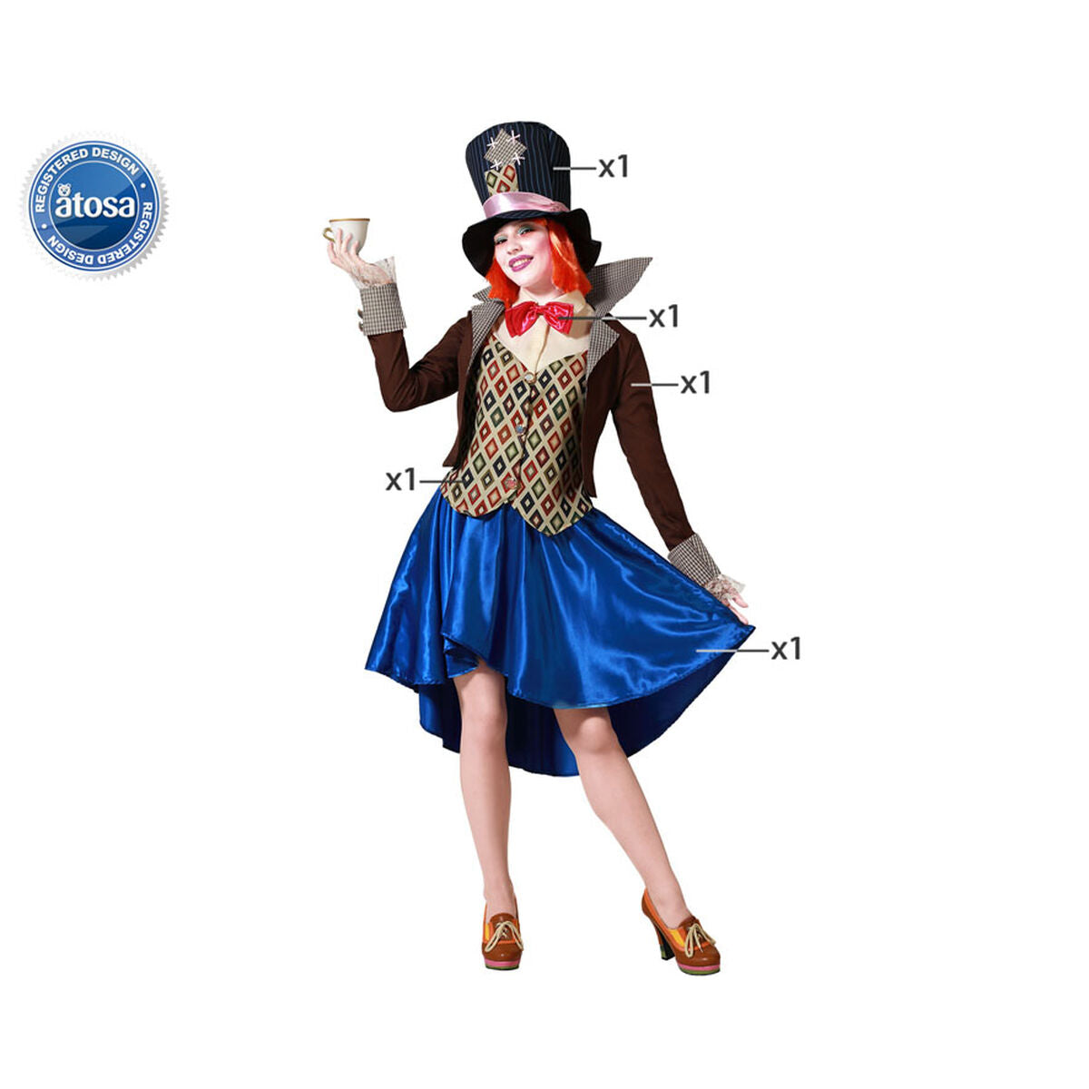 Costume per Adulti Cappellaia Matta Taglia:XS/S - Disponibile in 3-4 giorni lavorativi