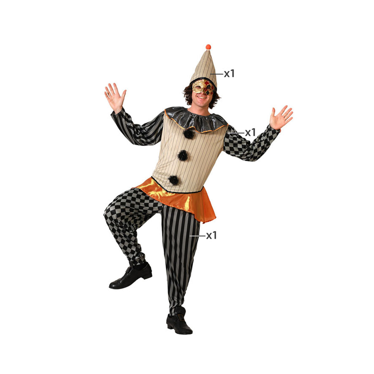 Costume per Adulti Arlecchino Taglia:XL - Disponibile in 3-4 giorni lavorativi