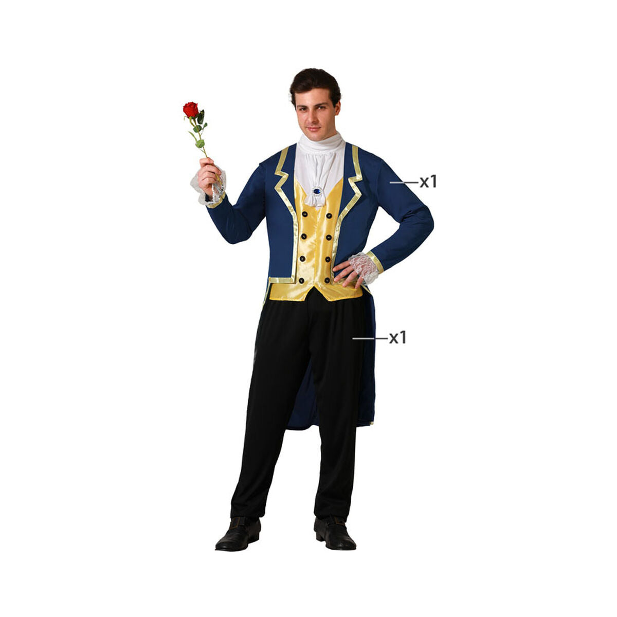 Costume per Adulti Principe Uomo Taglia:XS/S - Disponibile in 3-4 giorni lavorativi