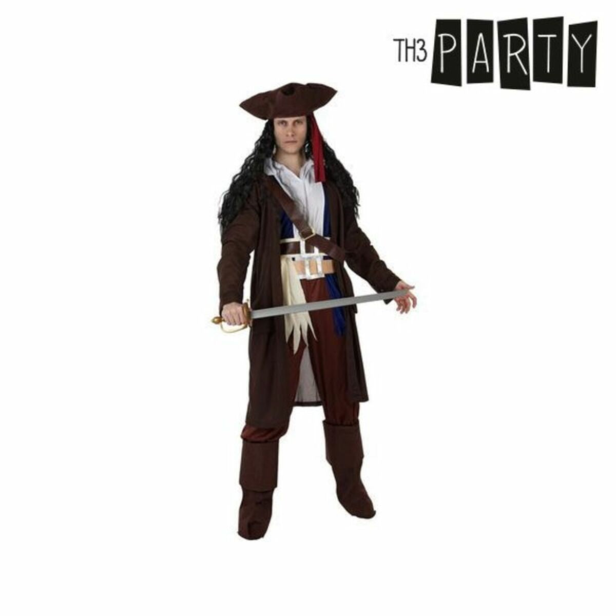 Costume per Adulti Th3 Party Marrone Pirati (6 Pezzi) Taglia:XL - Disponibile in 3-4 giorni lavorativi