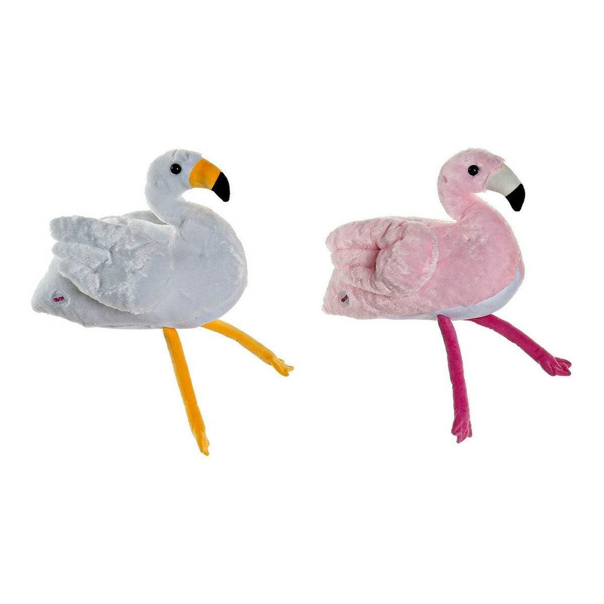 Peluche DKD Home Decor Bianco Rosa Per bambini Fenicottero rosa 34 x 25 x 27 cm (2 Unità) - Disponibile in 3-4 giorni lavorativi