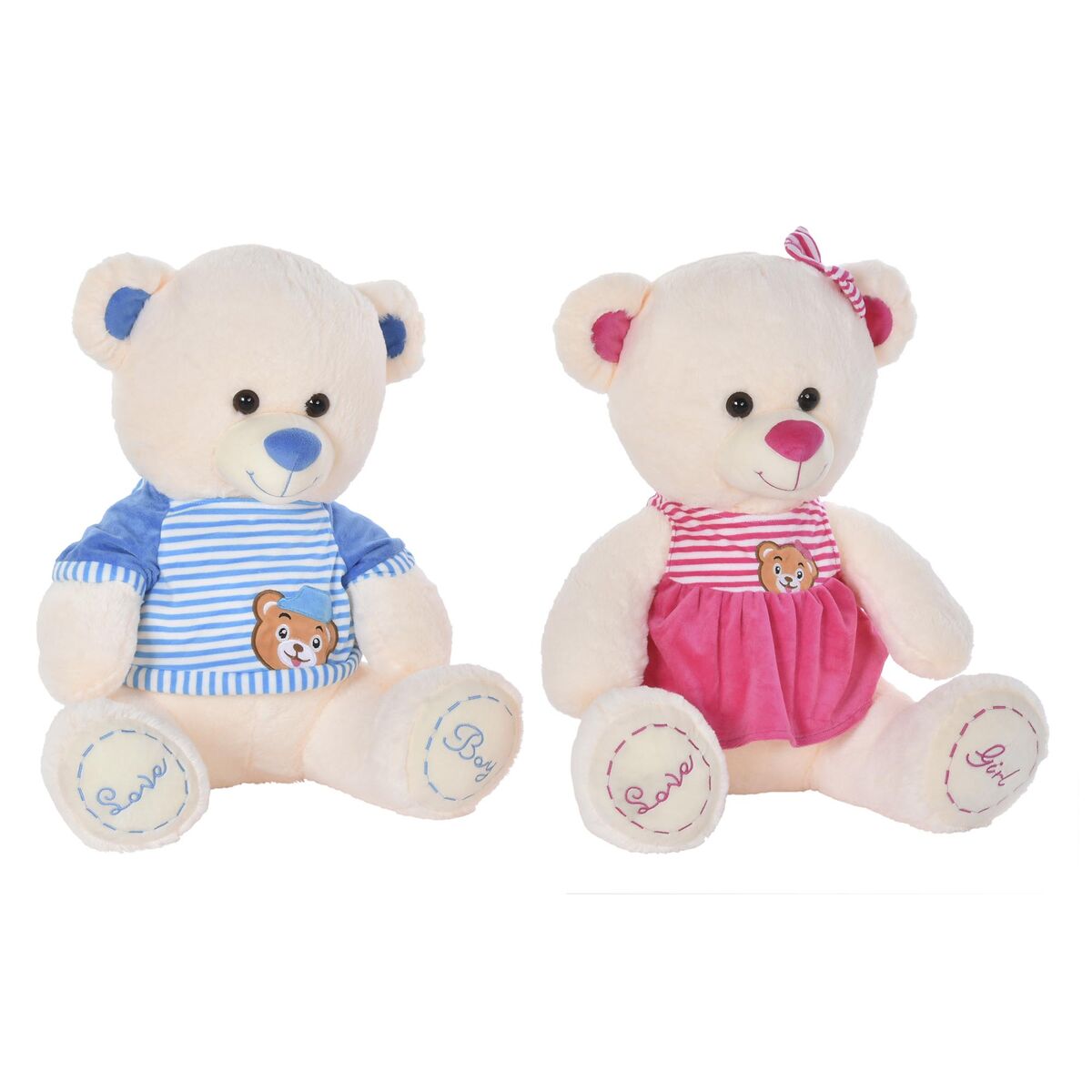 Orsetto di Peluche DKD Home Decor Beige Azzurro Rosa Per bambini Orso 25 x 25 x 50 cm (2 Unità) - Disponibile in 3-4 giorni lavorativi