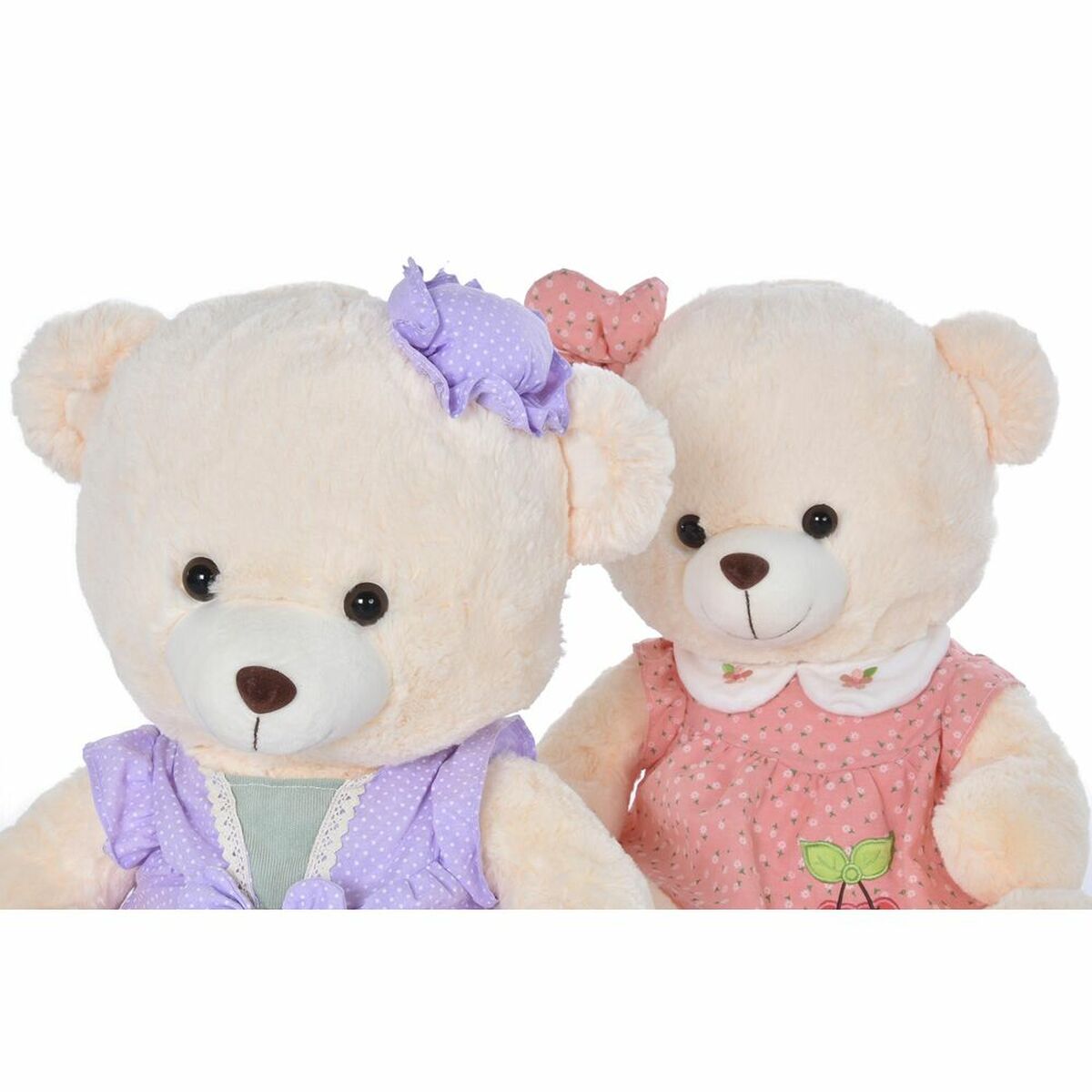 Orsetto di Peluche DKD Home Decor Vestito 42 x 20 x 50 cm Beige Rosa Lilla Per bambini Orso (2 Unità) - Disponibile in 3-4 giorni lavorativi