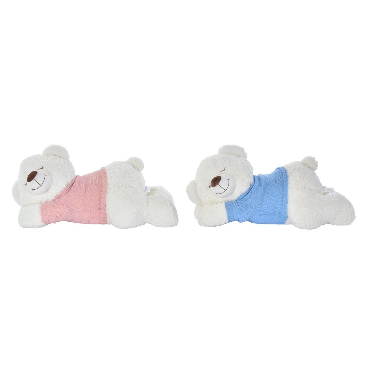 Orsetto di Peluche DKD Home Decor 70 x 30 x 30 cm Azzurro Rosa Bianco Per bambini (2 Unità) - Disponibile in 3-4 giorni lavorativi