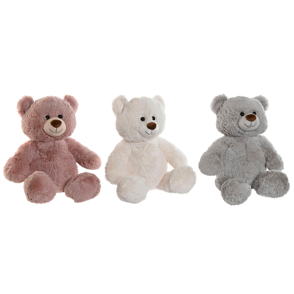 Peluche Home ESPRIT Bianco Marrone Grigio Poliestere Orso 34 x 34 x 40 cm (3 Unità) - Disponibile in 3-4 giorni lavorativi