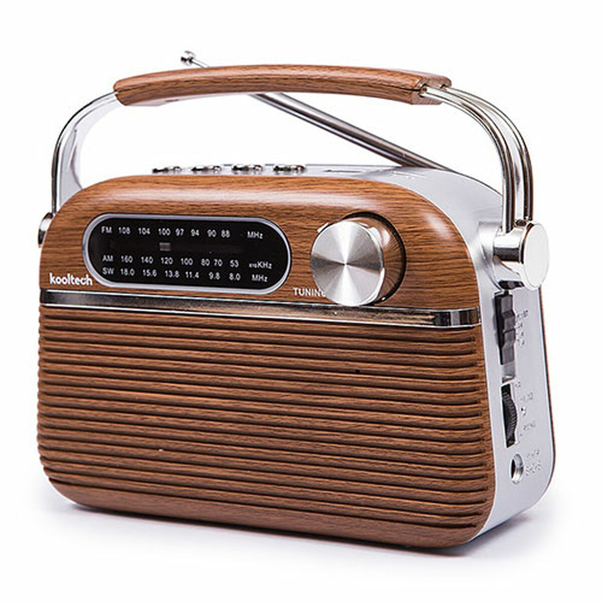 Radio Portatile Bluetooth Kooltech Vintage - Disponibile in 3-4 giorni lavorativi