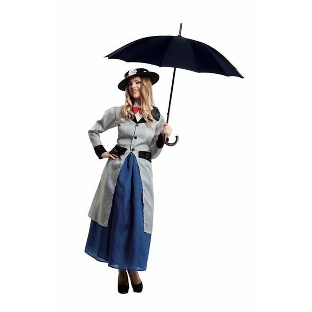 Costume per Adulti My Other Me Mary Poppins 4 Pezzi Grigio Taglia:M/L - Disponibile in 3-4 giorni lavorativi