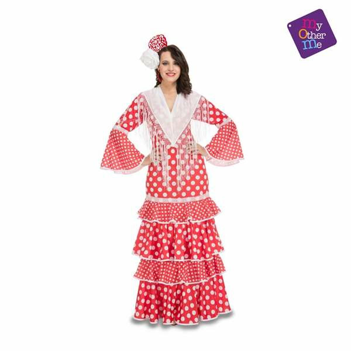 Costume per Adulti M-L Rosso Ballerina di Flamenco - Disponibile in 3-4 giorni lavorativi