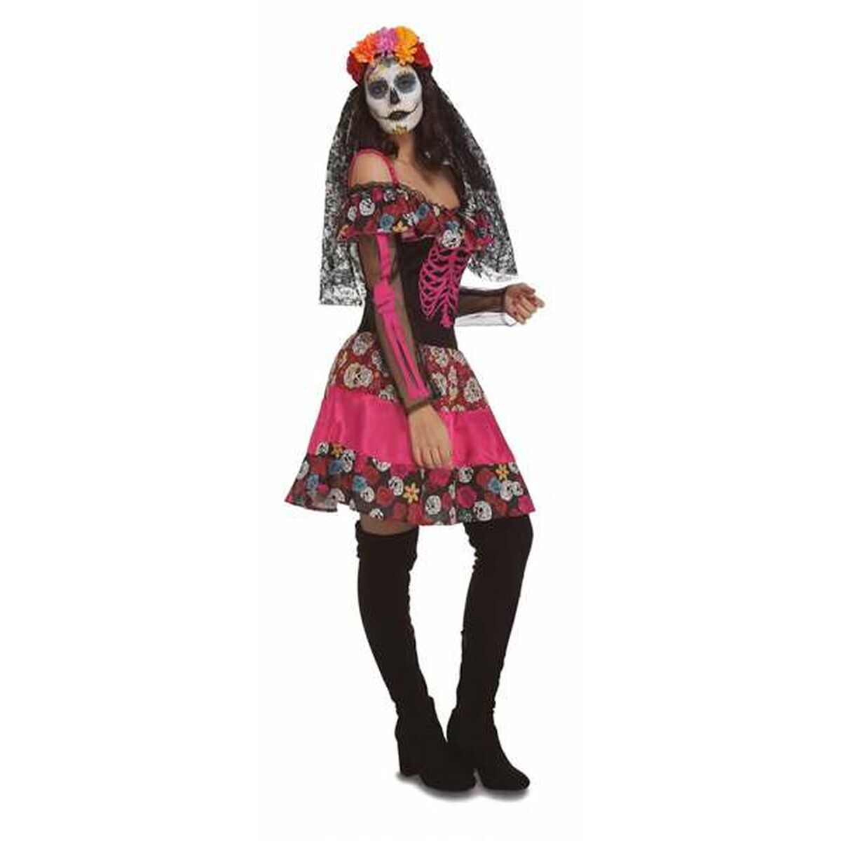 Costume per Adulti Day of the Dead (1 Pezzi) Taglia:M/L - Disponibile in 3-4 giorni lavorativi