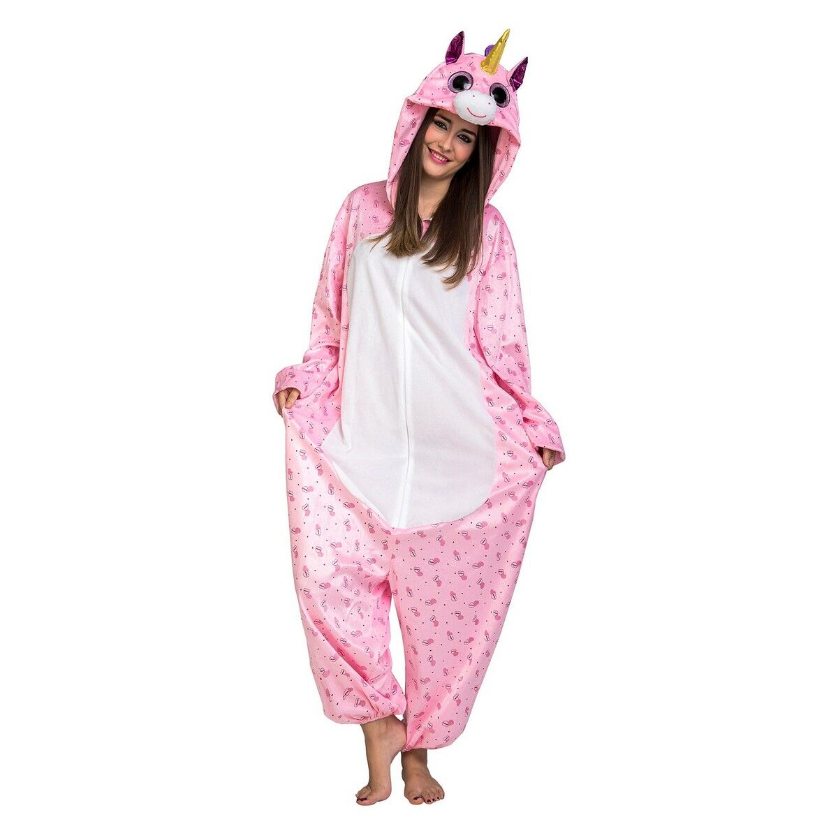 Costume per Adulti My Other Me Big Eyes Unicorno Rosa Taglia:M/L - Disponibile in 3-4 giorni lavorativi