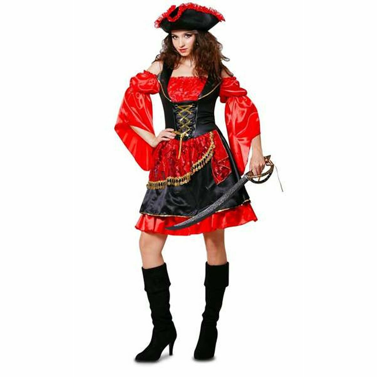 Costume per Adulti My Other Me Descarada Pirata Rosso Taglia:L - Disponibile in 3-4 giorni lavorativi