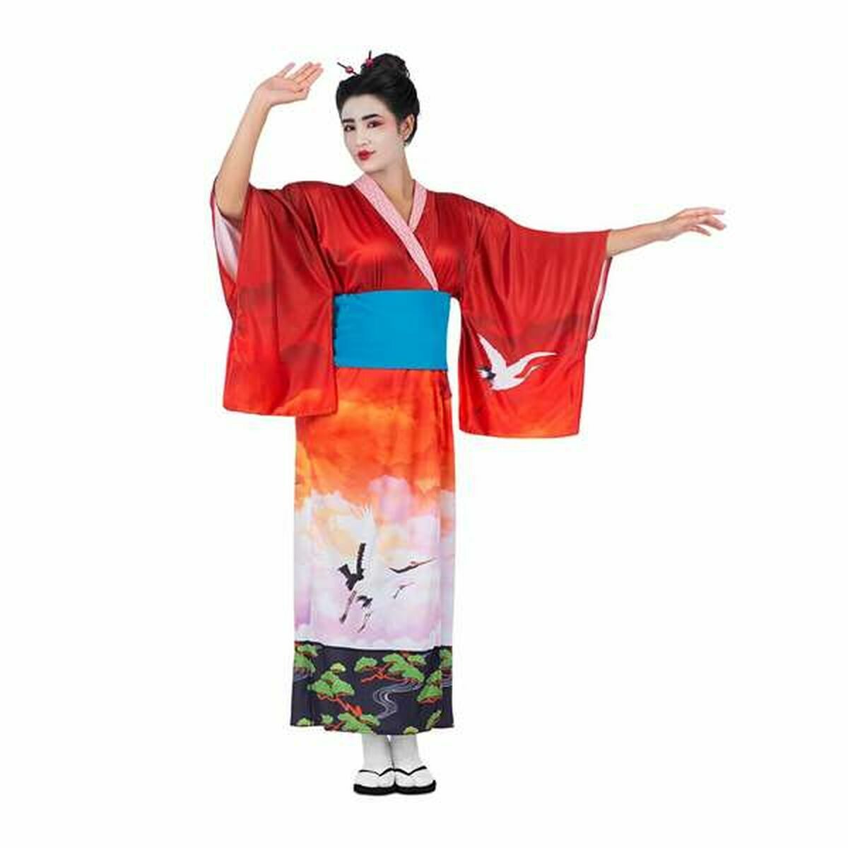 Costume per Adulti My Other Me Rosso Geisha Taglia:XL - Disponibile in 3-4 giorni lavorativi