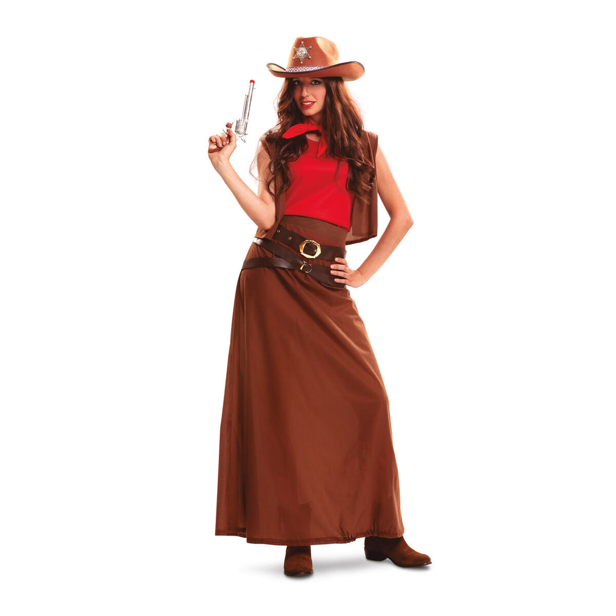 Costume per Adulti My Other Me Cowboy Donna Marrone (5 Pezzi) Taglia:XXL - Disponibile in 3-4 giorni lavorativi