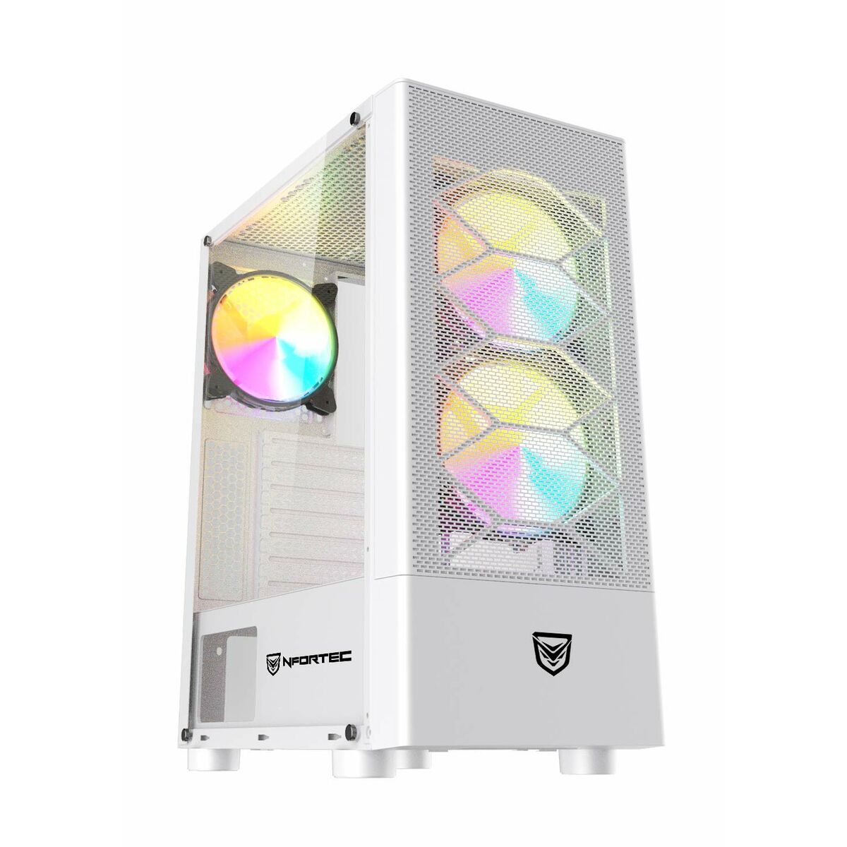 Case computer desktop ATX Nfortec Caelum RGB Bianco - Disponibile in 3-4 giorni lavorativi